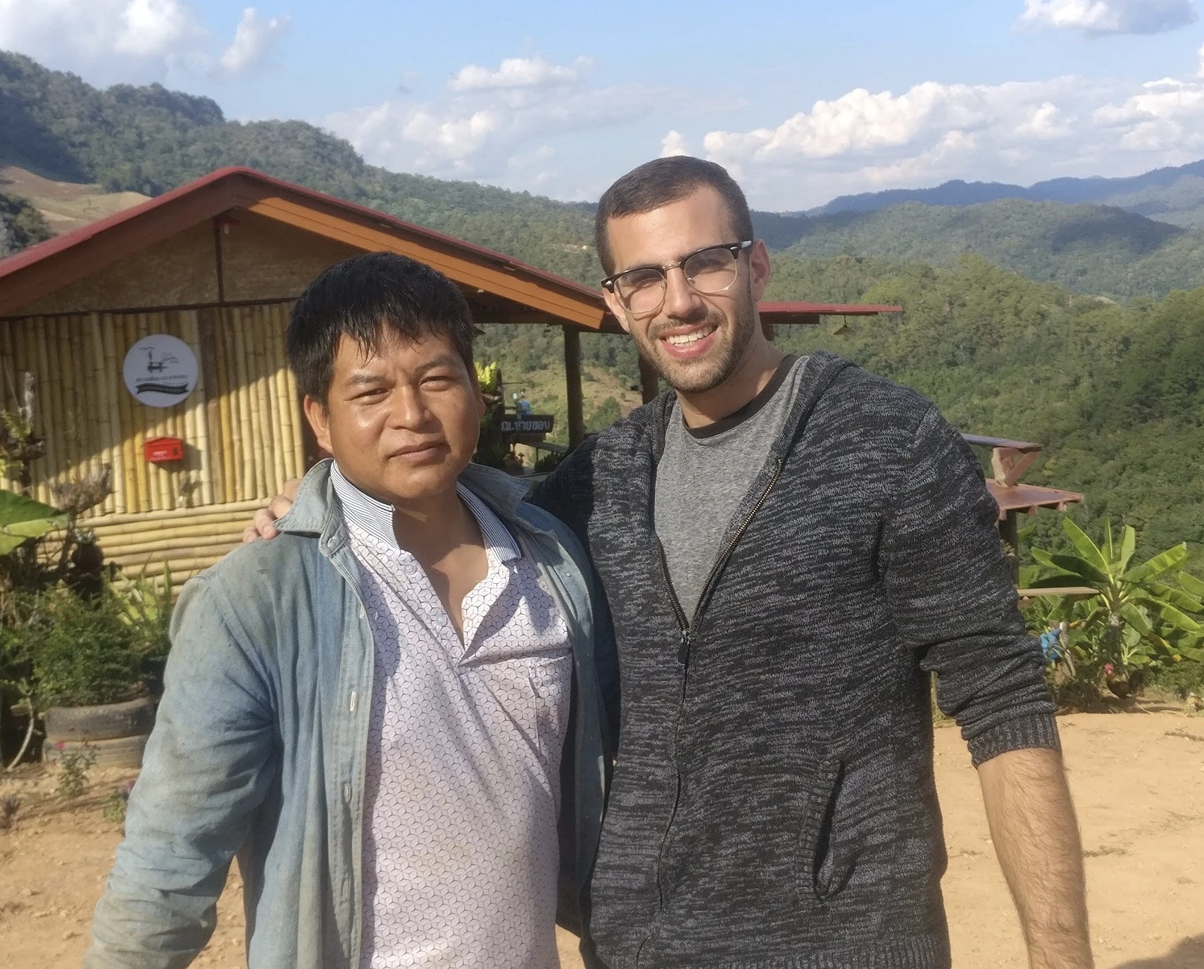 Rio with a friend in the hills of northern Thailand